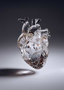 Crystal Anatomical Heart Sculpture