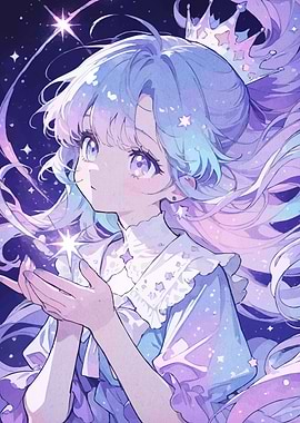 Anime Girl with Star Crown