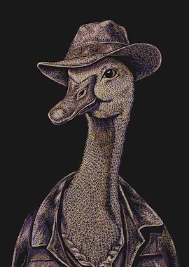 Duck in a Cowboy Hat and Jacket