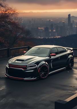Dodge Charger with Cityscape