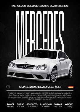 Mercedes-Benz CLK63 AMG Black Series Poster