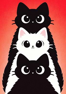 Stack of Cute Cats