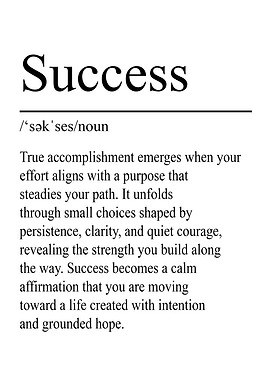Success Definition – White | Minimalist Typography Poster
