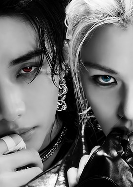 Two individuals with striking eyes