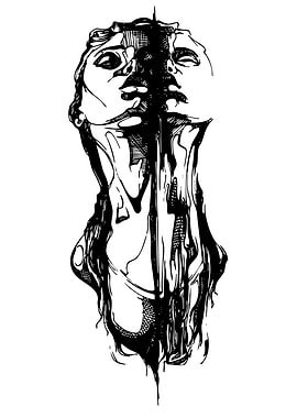 Surreal Double Face Illustration