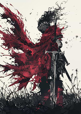 Dark Knight with Red Cape