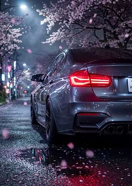 BMW M3 in Cherry Blossom Night