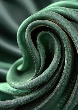 Green Silk Fabric Swirl