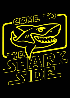Come to the Shark Side Poster, Funny Shark Graphic Art, Bold Ocean Wall Print