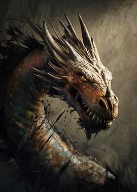 Fierce Dragon Head Portrait