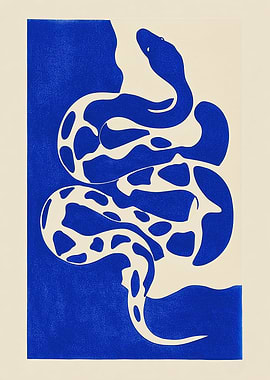 Blue Snake Illustration