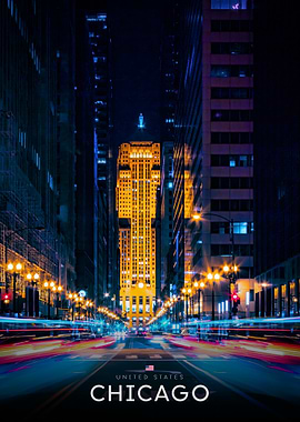 Chicago Cityscape at Night