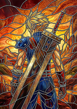 Cloud Strife Stained Glass