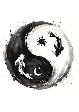 Yin Yang Koi Sun Moon