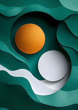 Abstract Paper Cutout with Circles