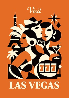 Visit Las Vegas Retro Poster