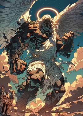 Angelic Warrior in the Clouds