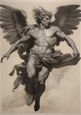 Muscular Angel in Flight