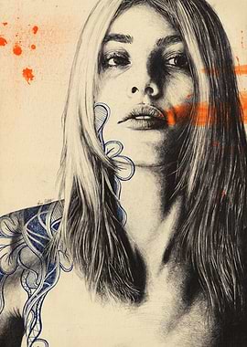 Doodle art Portrait of a Woman