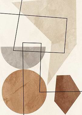 Abstract Geometric Shapes with Earth Tones