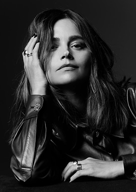 Black and White Portrait of a jenna coleman