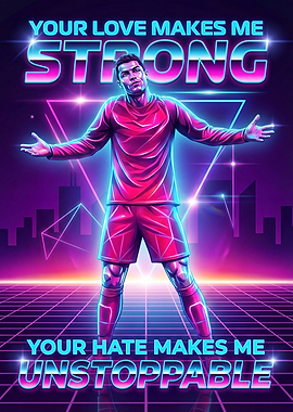 Cristiano Ronaldo Retro Neon Art