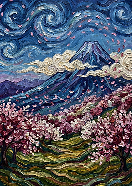 Mount Fuji with Cherry Blossoms
