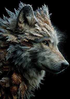 Wolf with Natural Elements