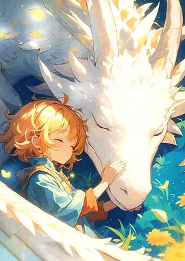 Child and Dragon in Nature