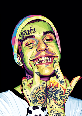 Pop Art Portrait of Rapper Lil Peep