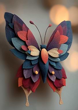 Textured Paper Butterfly Wall Art