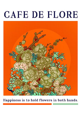 Cafe de Flore floral art