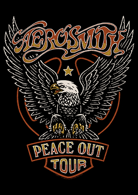 Aerosmith Peace Out Tour Poster, Vintage Eagle Rock Band Art, Classic Concert Wall Print