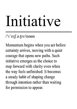 Initiative Definition – White | Minimalist Typography Poster