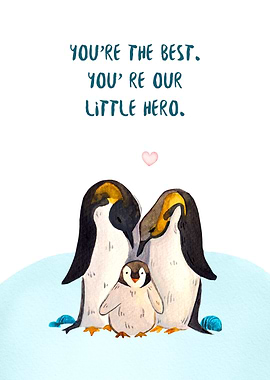 Penguin Family Card