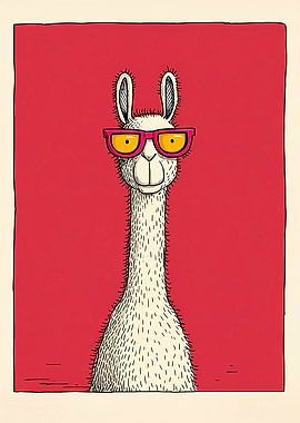 Llama Wearing Pink Sunglasses