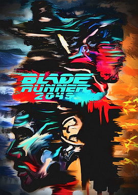 Blade Runner 2049 Glitch Art Poster