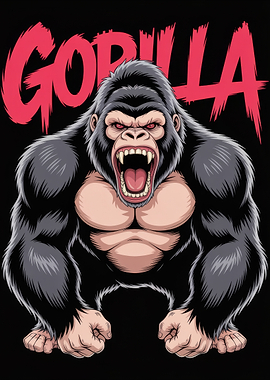 Aggressive Gorilla Roaring