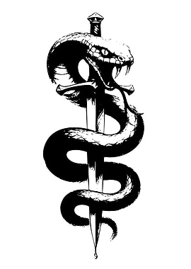 Snake Wrapped Around a Sword
