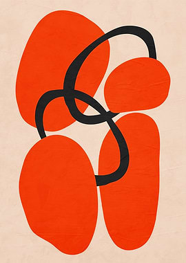 Abstract Orange and Black Shapes