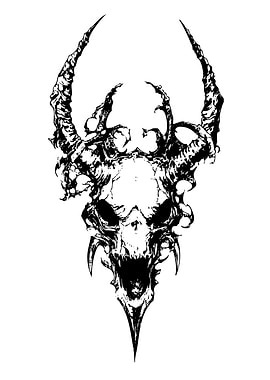 Demonic Skull with Horns