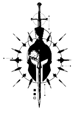 Spartan Helmet and Sword