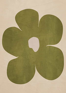 Abstract Green Flower Art