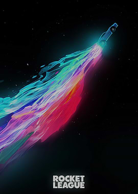 Rocket League Car with Colorful Trail