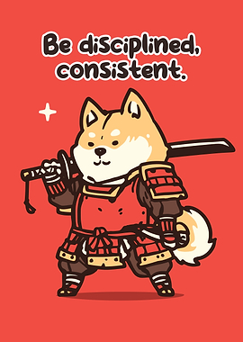 Shiba Inu Samurai with Sword