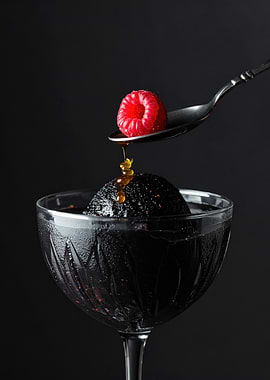 Dark Dessert with Raspberry and Honey