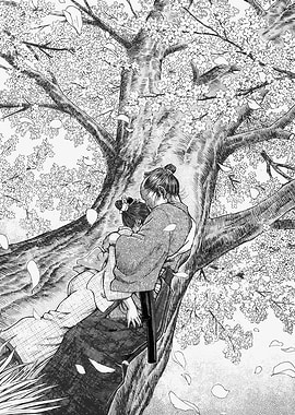 Couple Embracing Under Cherry Blossoms