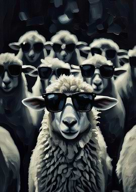 Cool Sheep Wearing Sunglasses