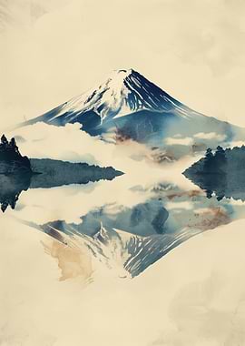 Reflective Mountain Landscape