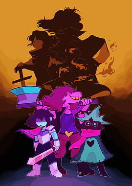 Deltarune Characters in Dramatic Lighting
